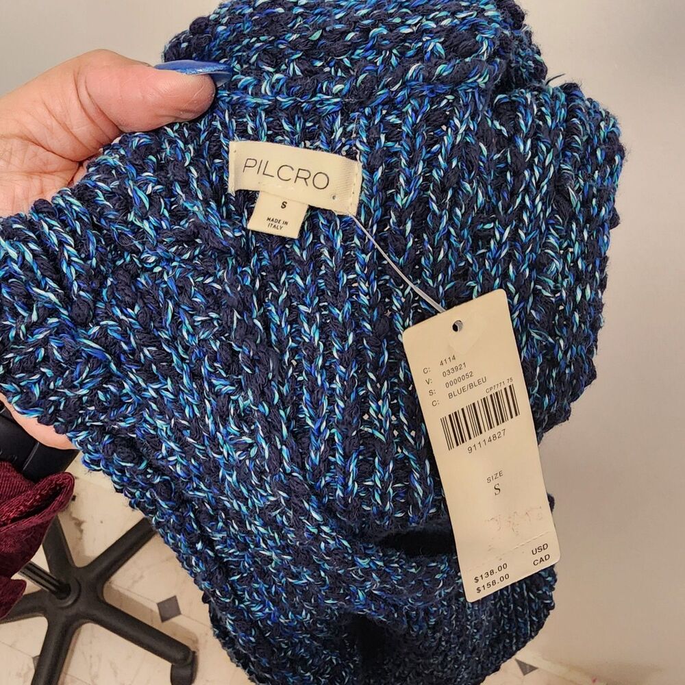 Anthropologie Pilcro Stitched Sleeveless Knit Sweater Tank Navy Blue NWT Size M - Picture 15 of 16